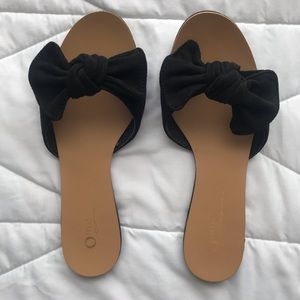 Black Bow Sandals